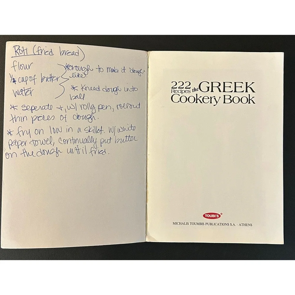Vintage 222 Recipes The Greek Cookery Book Toubi's 1989 Athens Paperback English